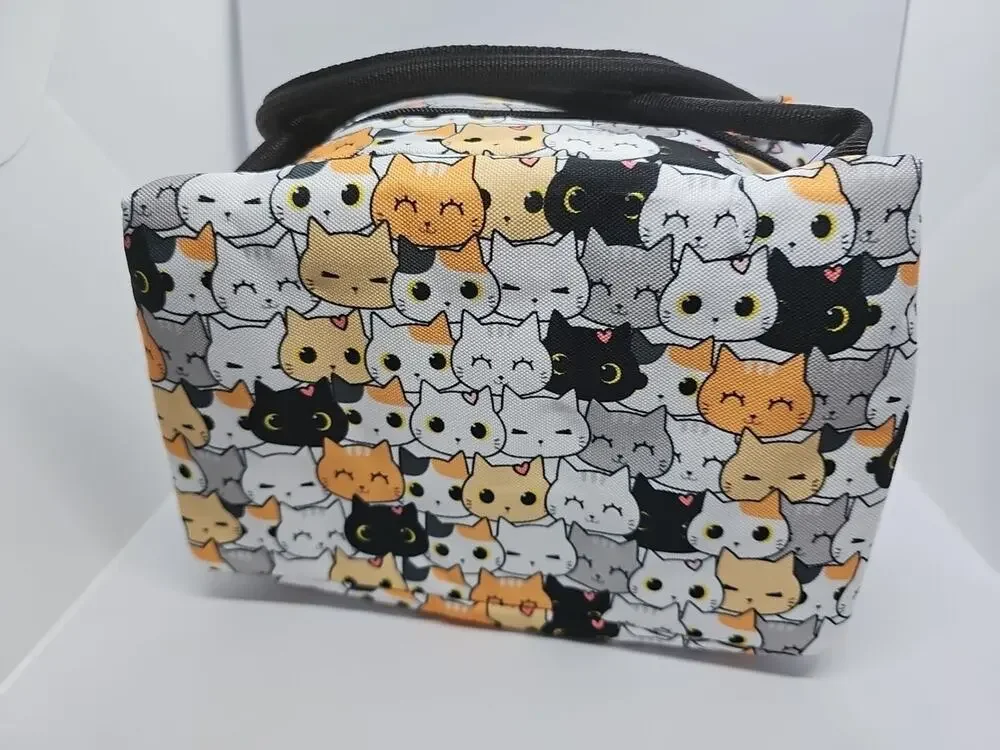 YORWPEX Cute Cat Insulated Lunch Bag Cooler Tote School Work NEW